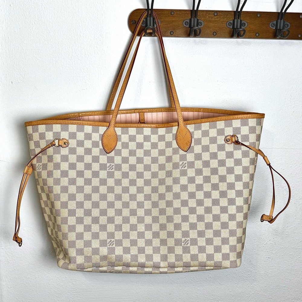 Louis Vuitton Neverfull GM Daumier Azure Cream/light Pink Interior +Pouch